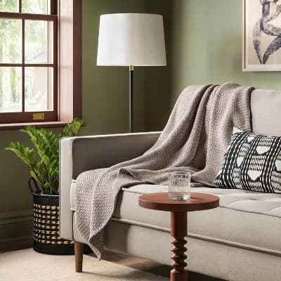 Threshold Everyday Knit Throw Blanket Brown - Thresholdâ„¢ [Heavyweight Fabric, 25.HIN.73516, Knitted]