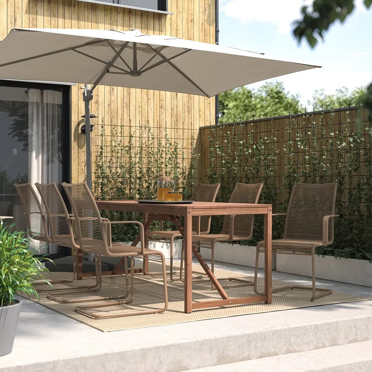 IKEA VÄSMAN Armchair, outdoor, brown [Width 21 1/4 ", Depth 23 1/4 ", Height 36 1/4 "]
