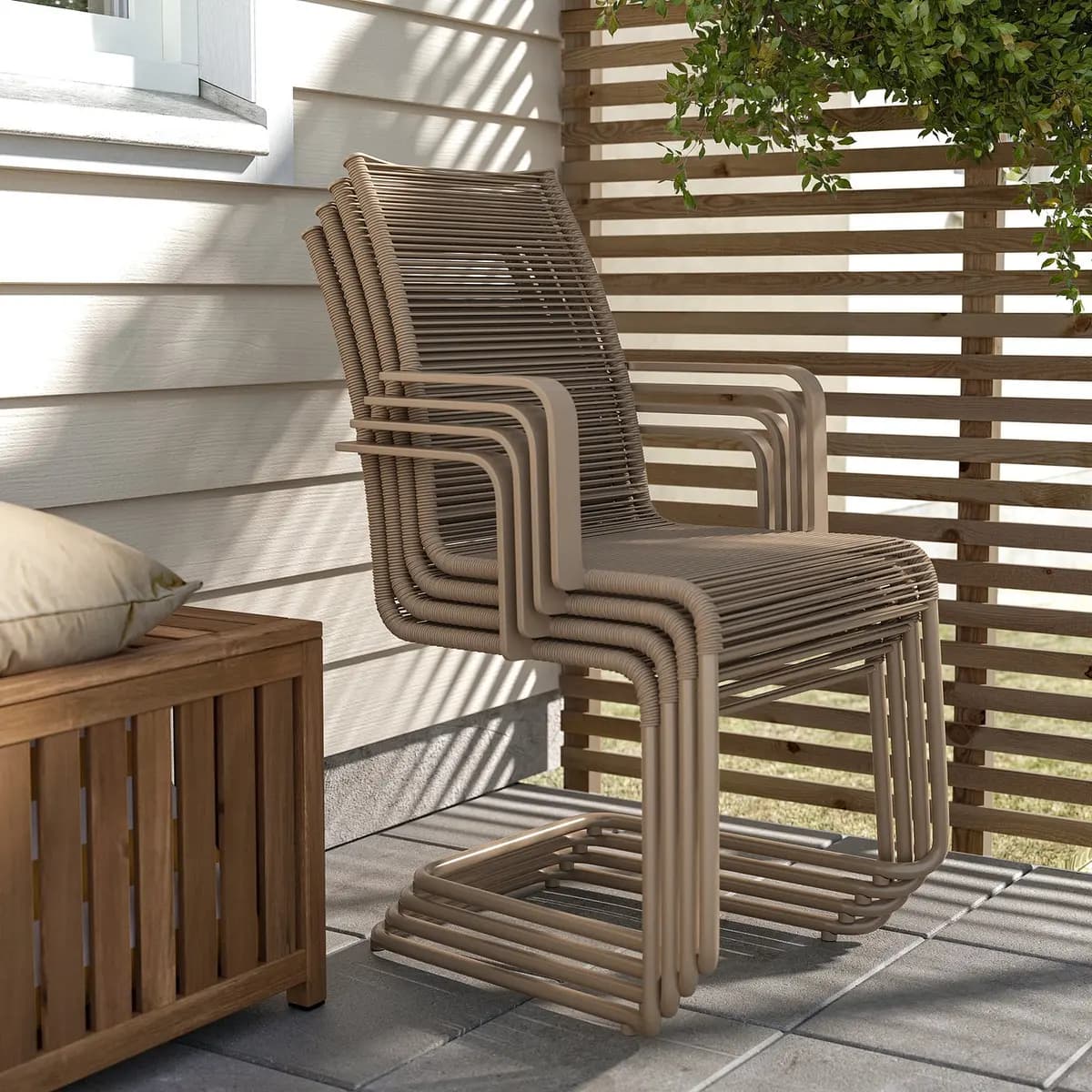 IKEA VÄSMAN Armchair, outdoor, brown [Width 21 1/4 ", Depth 23 1/4 ", Height 36 1/4 "]