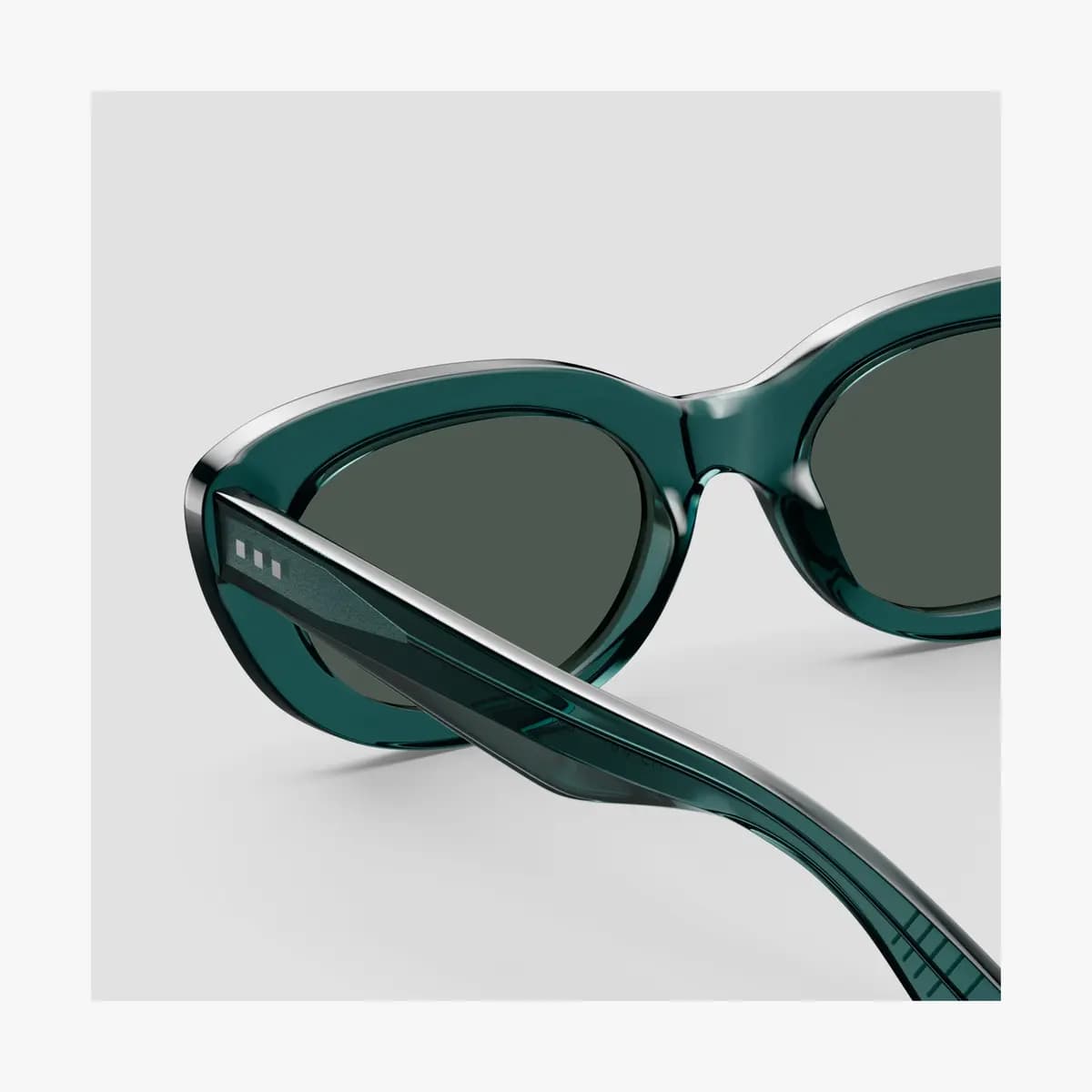 Monos Minaret Sunglasses Crystal Emerald / Grey Green Lens [Premium Mazzucchelli cellulose acetate frames, Medium, Lens colour]