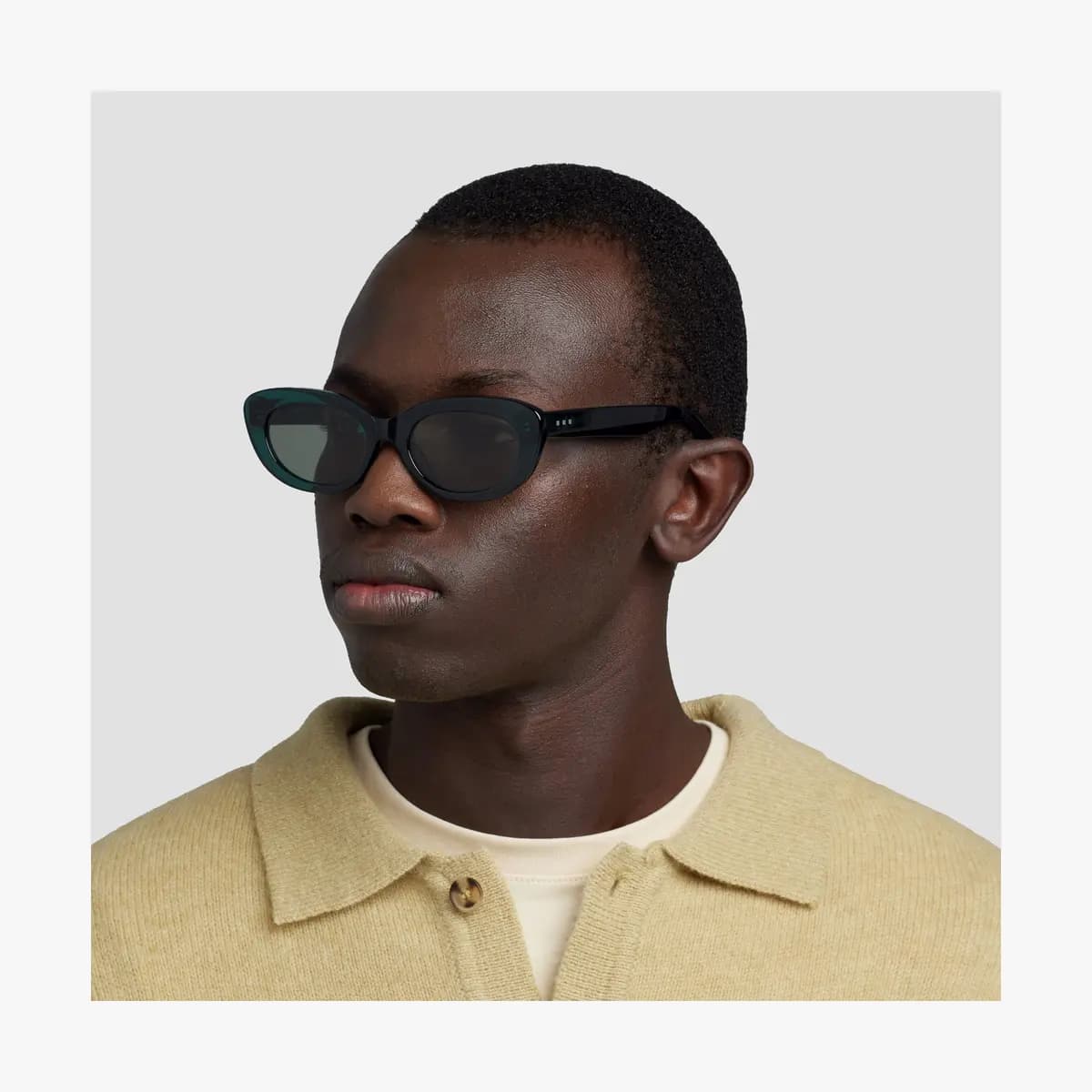 Monos Minaret Sunglasses Crystal Emerald / Grey Green Lens [Premium Mazzucchelli cellulose acetate frames, Medium, Lens colour]