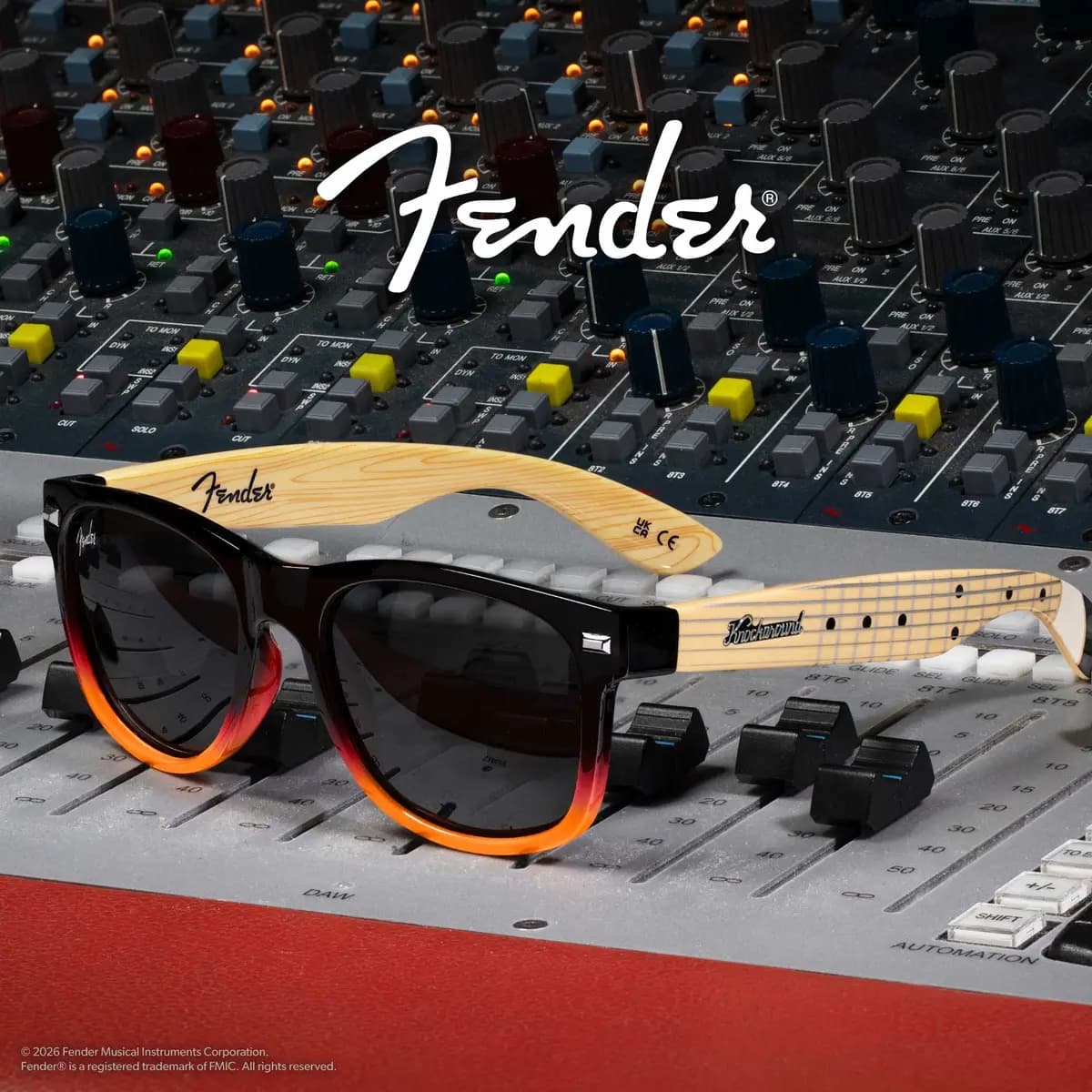 Knockaround Sunburst Stratocaster™ Fort Knocks [Polarized smoke lenses, Full UV400 eye protection, Glossy finish]