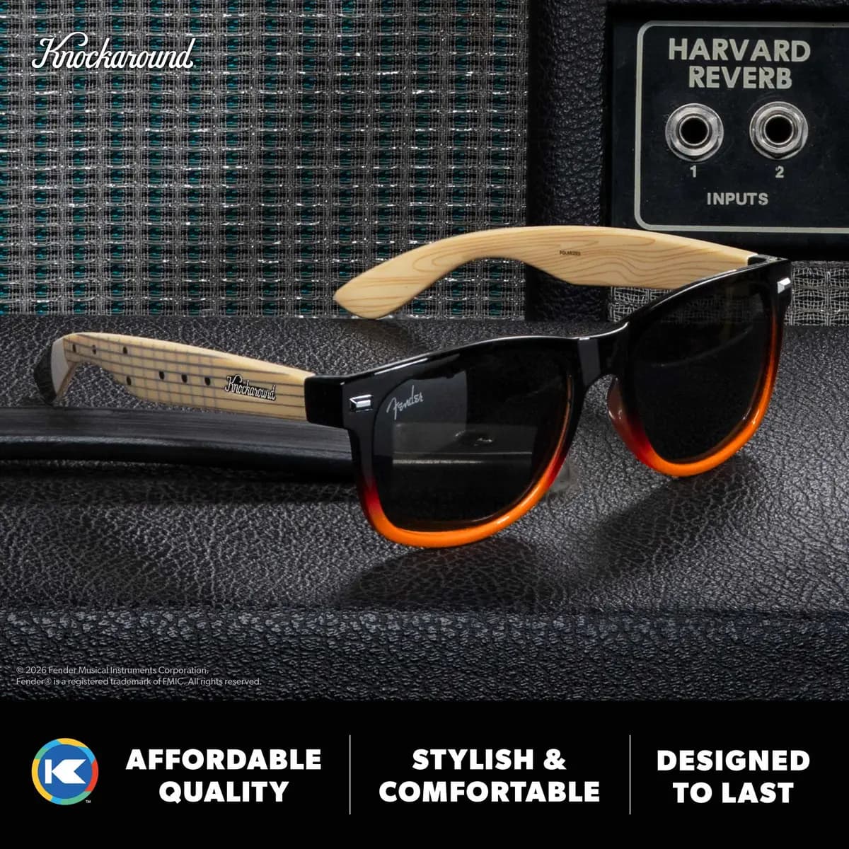 Knockaround Sunburst Stratocaster™ Fort Knocks [Polarized smoke lenses, Full UV400 eye protection, Glossy finish]
