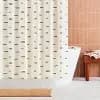 13pc PEVA Dash Shower Curtain and Rings Set Ivory/Black - Room Essentials™ [72 Inches (H) x 70 Inches (W), .72 Pounds, Pressed or Molded]
