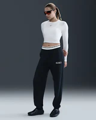 Nike Sportswear Chill Knit Women's Slim Long-Sleeve Cropped Top White/Black [48% modal/46% cotton/6% spandex, Machine wash, XS (0–2)-3XL]