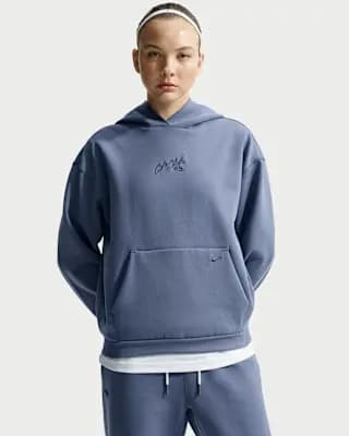 Caitlin Standard Issue Women's Dri-FIT Pullover Basketball Hoodie Diffused Blue/Diffused Blue [Body/Hood lining: 61% cotton/30% polyester/9% spandex, Machine wash, XS (0–2)-3XL]