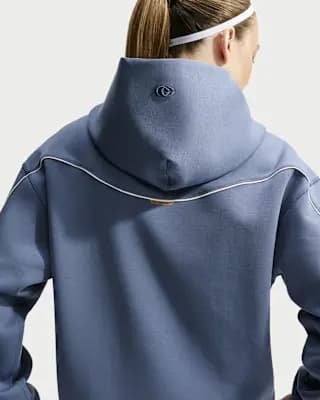 Caitlin Standard Issue Women's Dri-FIT Pullover Basketball Hoodie Diffused Blue/Diffused Blue [Body/Hood lining: 61% cotton/30% polyester/9% spandex, Machine wash, XS (0–2)-3XL]