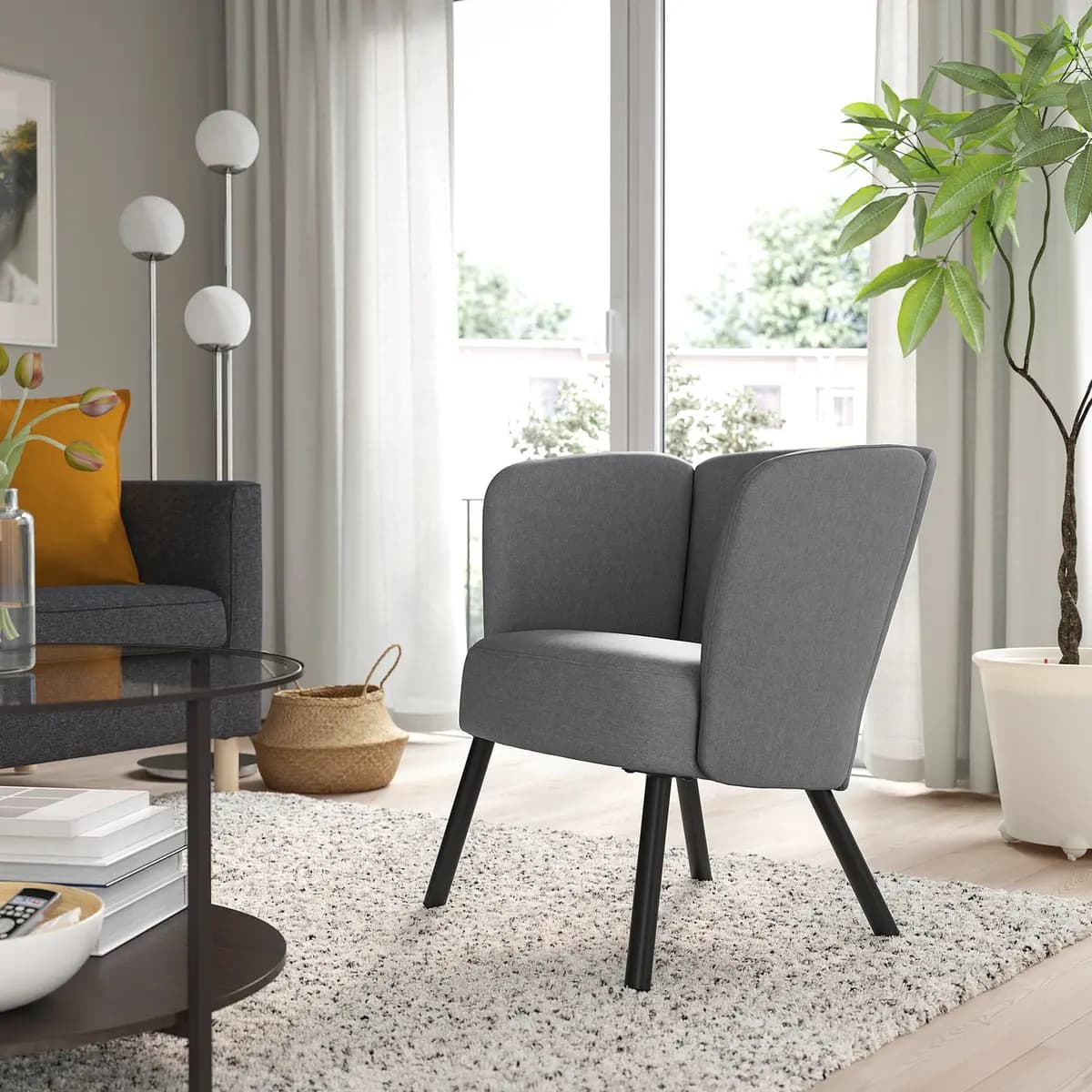 IKEA HERRÅKRA Armchair, Vissle gray [Width 28 ", Depth 26 ", Height 28 3/4 "]