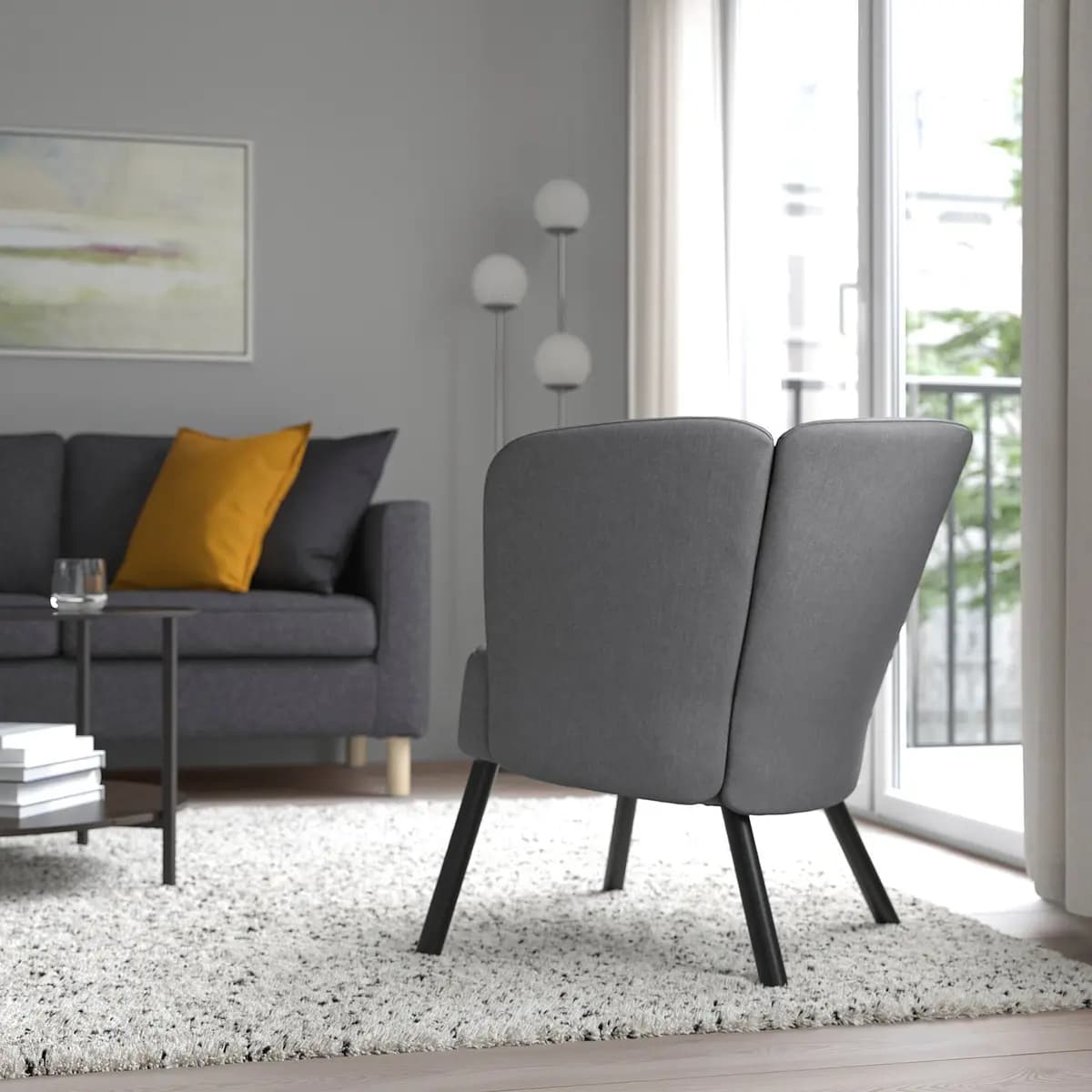 IKEA HERRÅKRA Armchair, Vissle gray [Width 28 ", Depth 26 ", Height 28 3/4 "]