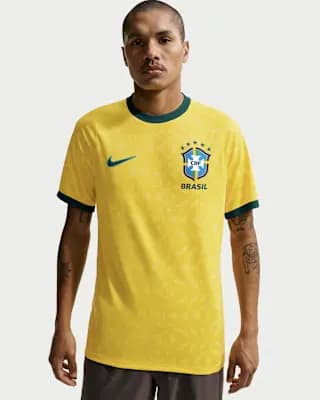 Brazil Men's Nike Soccer Short-Sleeve Supporter's Top Canary/Light Menta/Geode Teal [100% polyester, Machine wash, XS-3XL]