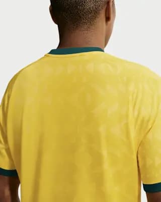 Brazil Men's Nike Soccer Short-Sleeve Supporter's Top Canary/Light Menta/Geode Teal [100% polyester, Machine wash, XS-3XL]