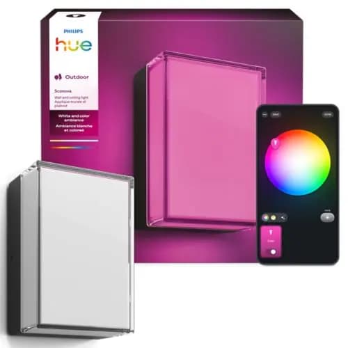 Philips Hue Scenova Rectangular Outdoor Wall Light LED [Color temperature 1000-20000 K, Ambient temperature range -13 to +113 °C, Nominal lifetime 25,000]