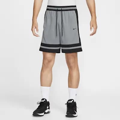 Nike Men's Dri-FIT 8" Basketball Shorts Cool Grey/Black/Cool Grey/Black [Cool Grey/Black/Cool Grey/Black, 8" inseam, Elastic waistband with drawcord]