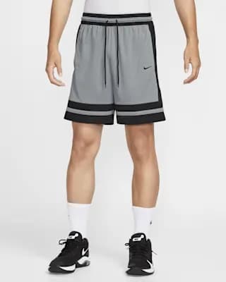 Nike Men's Dri-FIT 8" Basketball Shorts Cool Grey/Black/Cool Grey/Black [Cool Grey/Black/Cool Grey/Black, 8" inseam, Elastic waistband with drawcord]