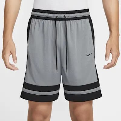 Nike Men's Dri-FIT 8" Basketball Shorts Cool Grey/Black/Cool Grey/Black [Cool Grey/Black/Cool Grey/Black, 8" inseam, Elastic waistband with drawcord]