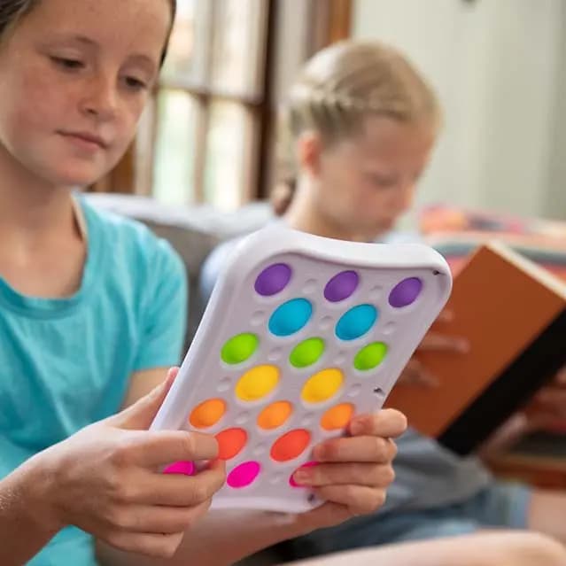 Fat Brain Toys Dimpl Pops [Ages 3 to 5, Board of 18 dimpl™ bubbles to poke and pop, Encourages fine motor skills, sensory learning, calmness]