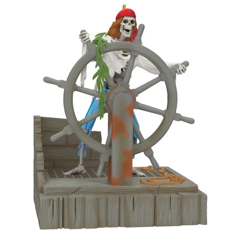 Disney Pirates of the Caribbean Collection The Talking Skull Ornament With Light and Sound [5.5 x 4 x 1.75, Plastic ornament with hanger attachm, One 2026 Hallmark Keepsake Christm