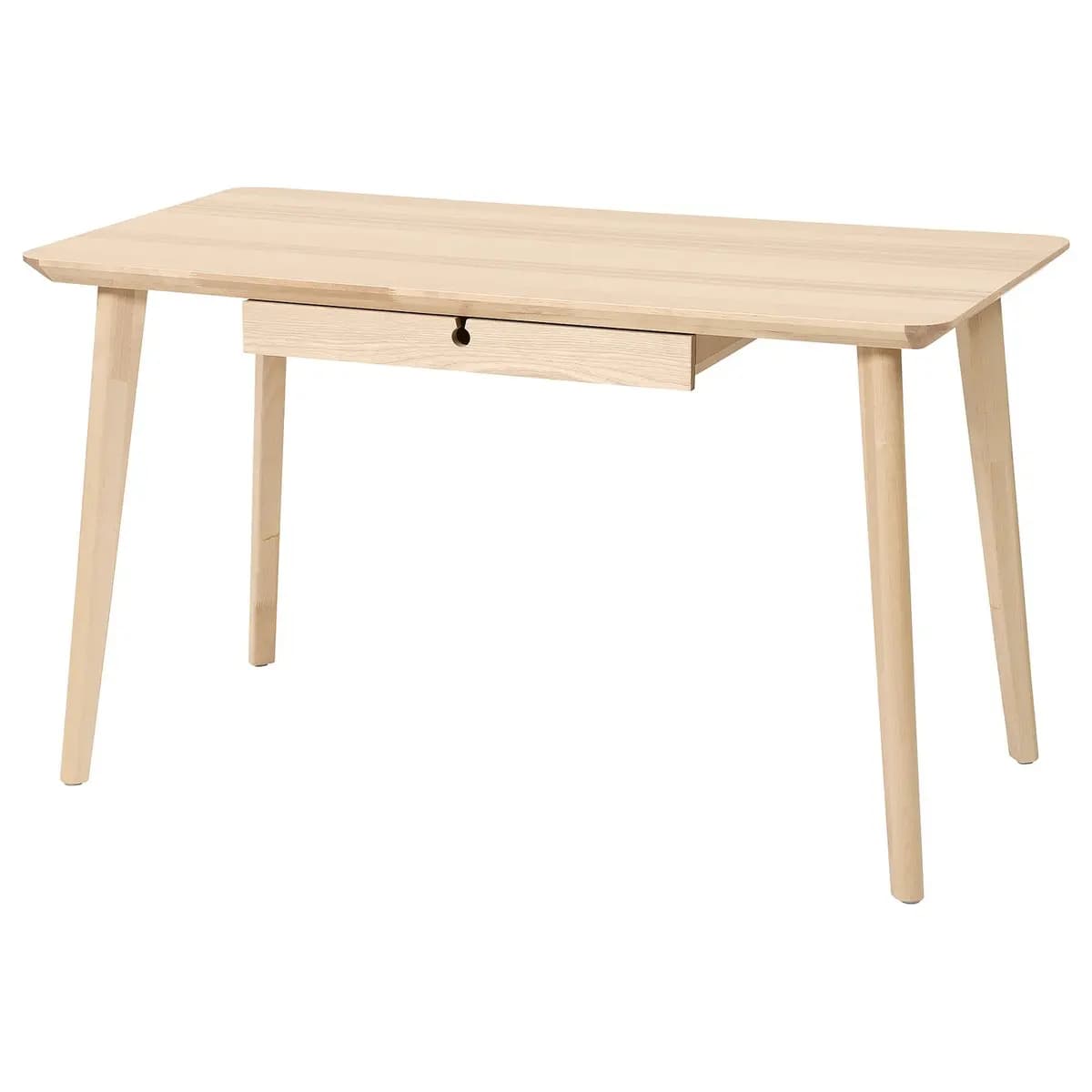 IKEA LISABO Desk, ash veneer 50 3/8x25 5/8 " [Depth 25 5/8 ", Drawer depth (inside) 13 3/4 ", Height 29 1/8 "]