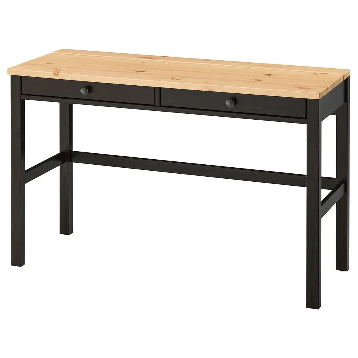 IKEA HEMNES Desk with 2 drawers, black-brown/light brown [Width 47 1/4 ", Depth 18 1/2 ", Height 29 1/2 "]