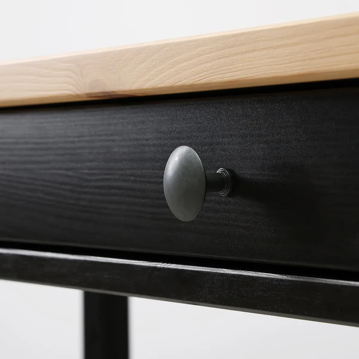 IKEA HEMNES Desk with 2 drawers, black-brown/light brown [Width 47 1/4 ", Depth 18 1/2 ", Height 29 1/2 "]