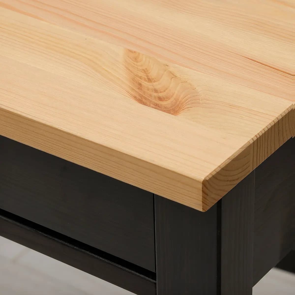 IKEA HEMNES Desk with 2 drawers, black-brown/light brown [Width 47 1/4 ", Depth 18 1/2 ", Height 29 1/2 "]