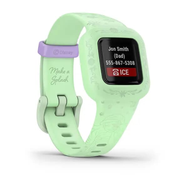 Garmin vívofit® jr. 3 Disney The Little Mermaid [0.56" x 0.56" (14.11 x 14.11 mm), 5 ATM, Up to 1 year (1 x CR2025 user-replaceable) See Details]