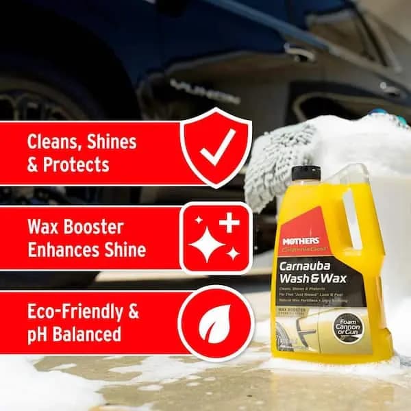 MOTHERS 64 oz. California Gold Carnauba Car Wash and Wax Liquid, 05674 [Automotive Part Type: Car Wash Soap, General Part Type: Car Wash Soap, Pack Size: 1]