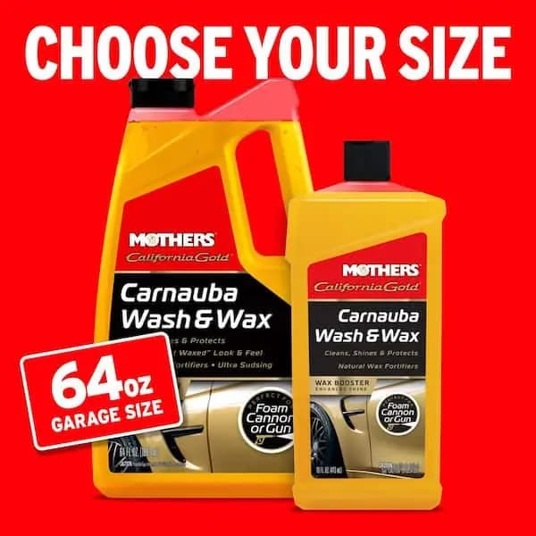 MOTHERS 64 oz. California Gold Carnauba Car Wash and Wax Liquid, 05674 [Automotive Part Type: Car Wash Soap, General Part Type: Car Wash Soap, Pack Size: 1]