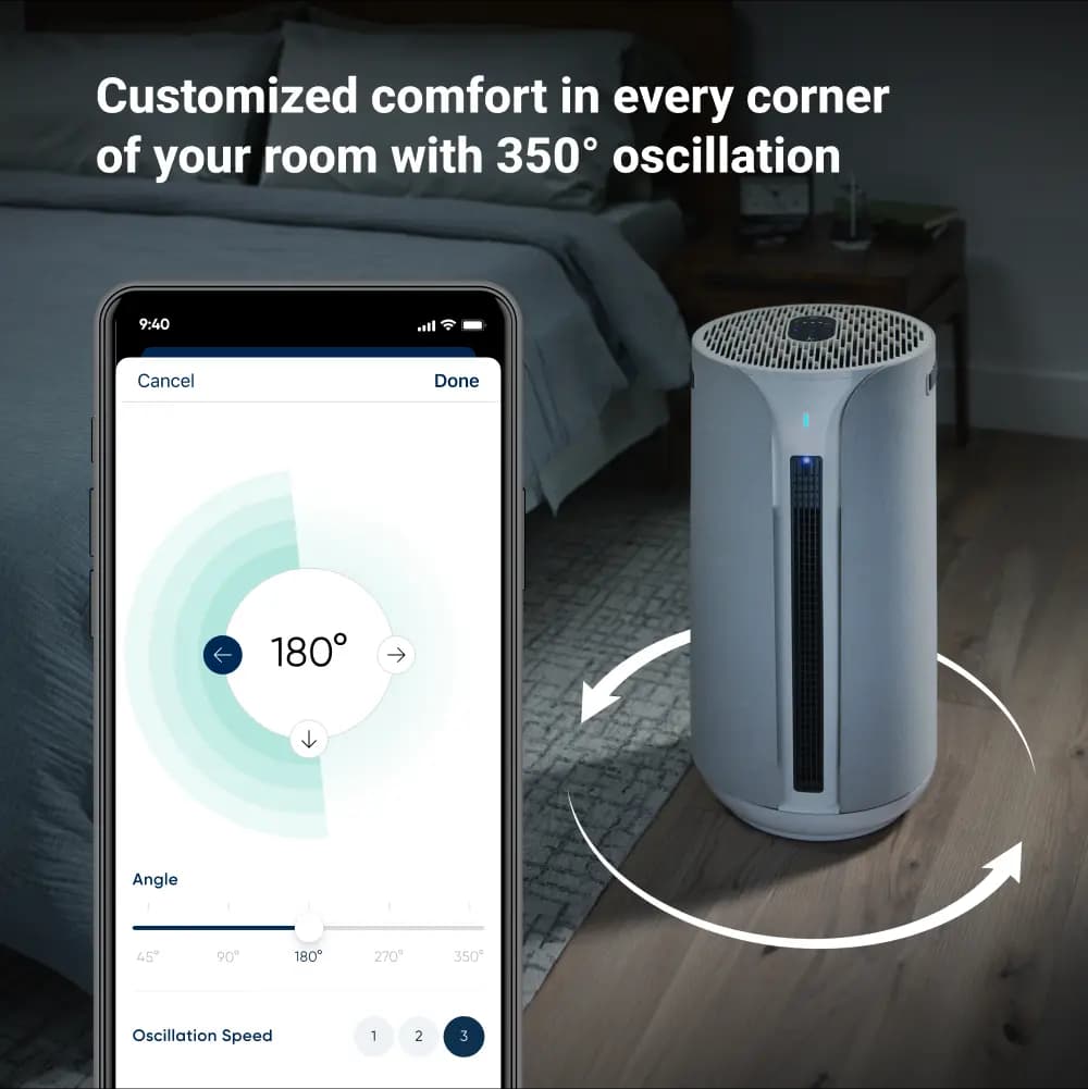 Blueair ComfortPure 3-in-1 Air Purifier T20i [27.4 in x 13.6 in x 13.6 in, 26.9 lb, 36 W]