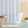 13pc PEVA Waves Shower Curtain and Rings Set Blue - Room Essentials™ [72 Inches (H) x 70 Inches (W), .7 Pounds, Pressed or Molded]