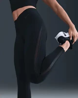 Nike One Women's High-Waisted 7/8 Leggings Black/Dark Smoke Grey [Body: 80% polyester/20% spandex. Panels: 72% polyester/28% spandex, Machine wash, XXS (00)-XXL (20–22)]