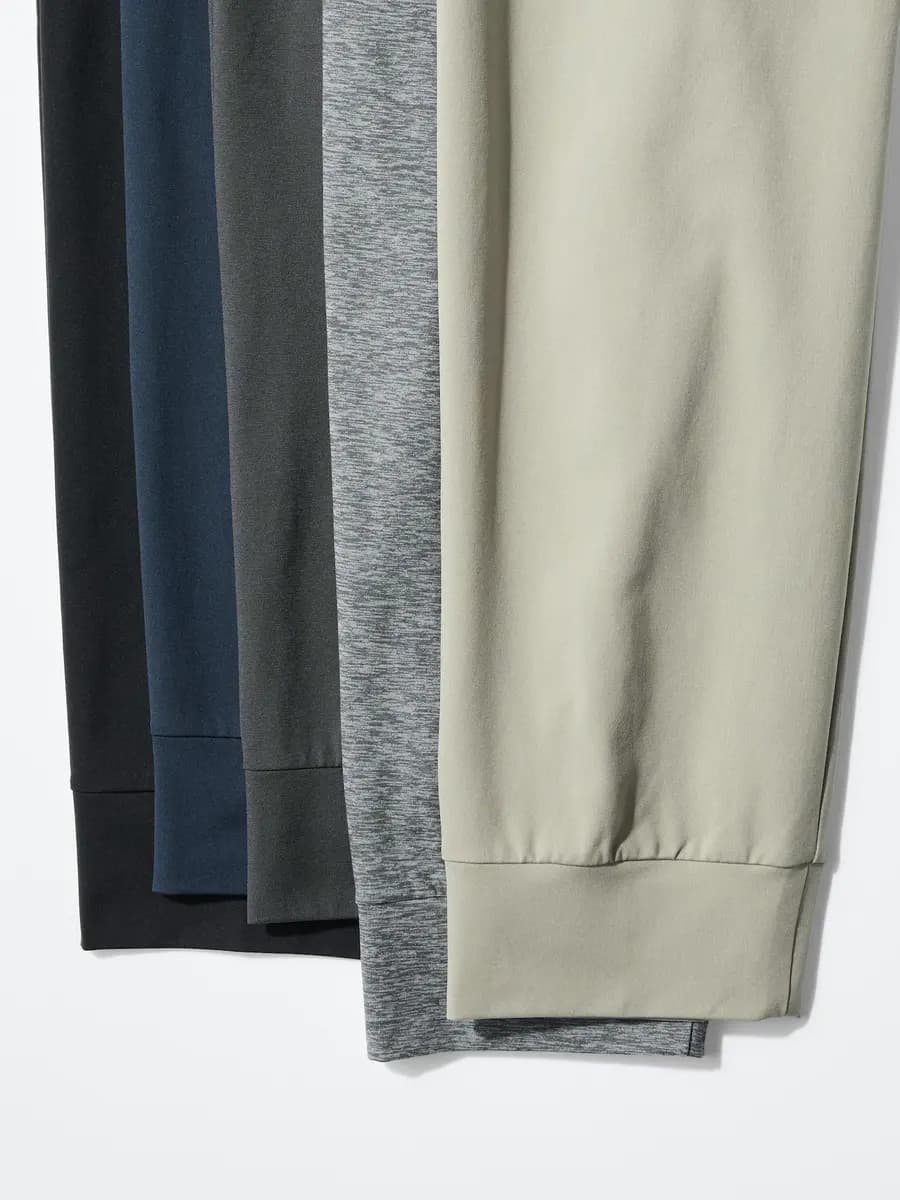 Uniqlo Ultra Stretch Active Jogger Pants Beige [Imported, With quick-drying "DRY-EX" technology., Smooth "AIRism" for stay-fresh comfort.]