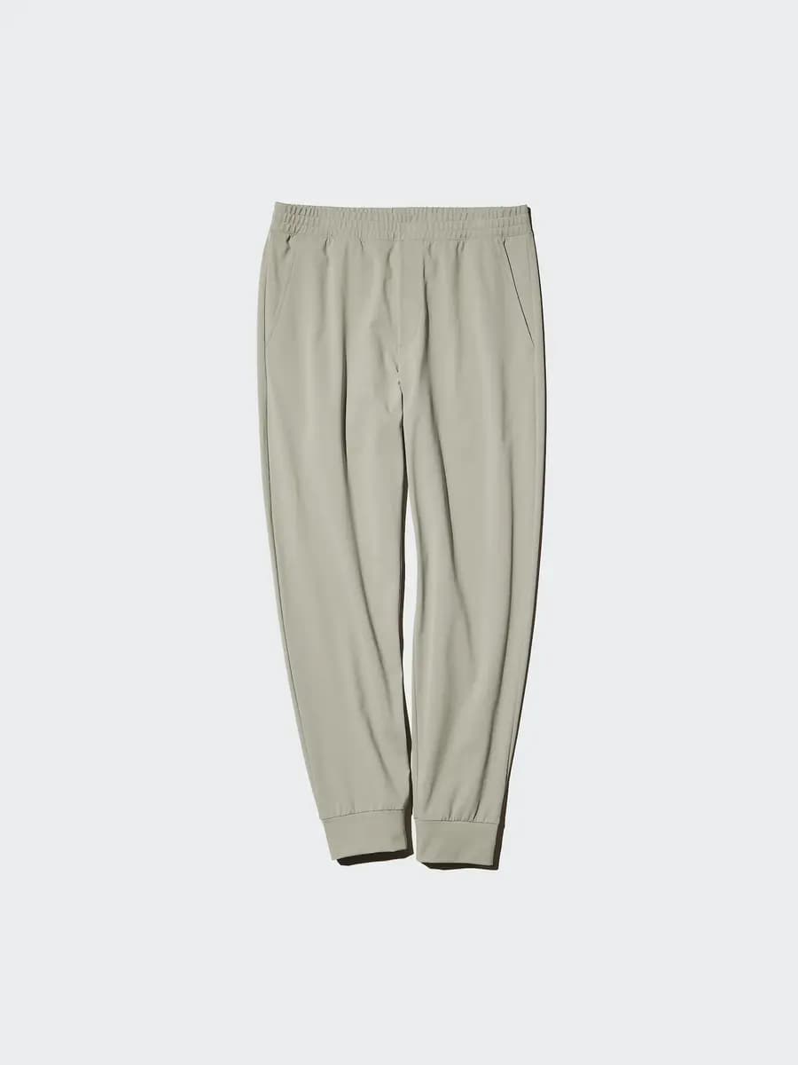 Uniqlo Ultra Stretch Active Jogger Pants Beige [Imported, With quick-drying "DRY-EX" technology., Smooth "AIRism" for stay-fresh comfort.]
