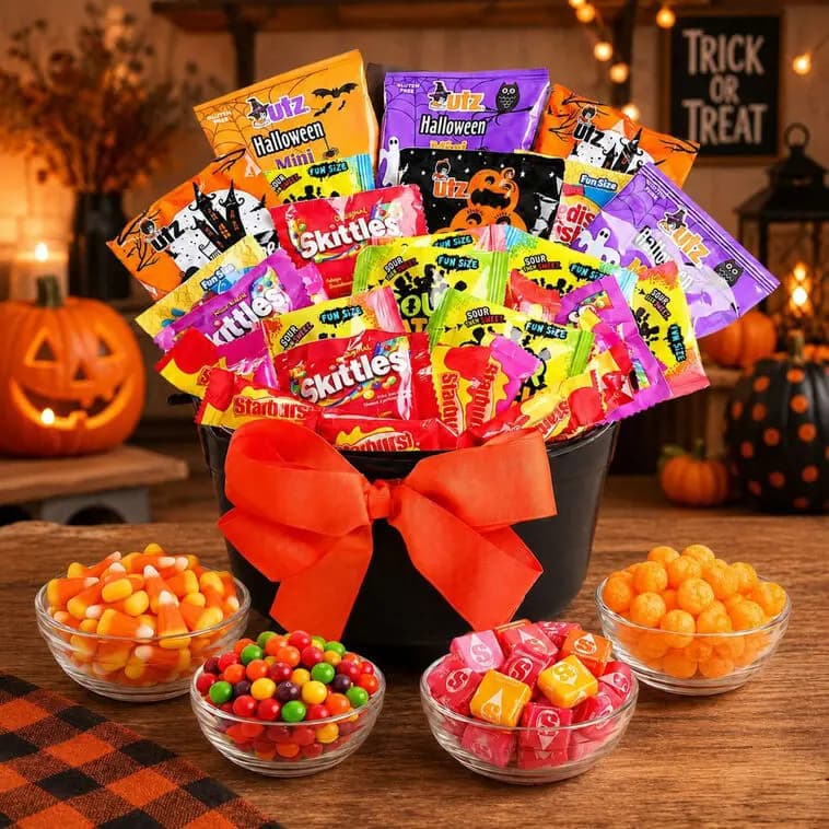 Witch's Cauldron of Treats Halloween Gift Basket [10x9x6, Plastic, Manufactured in a facility that also, 734038074466]