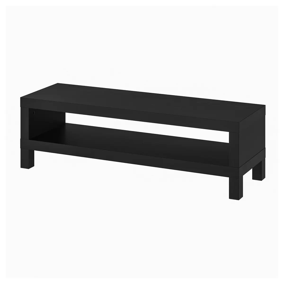 IKEA LACK TV unit, black-brown 47 1/4x13 3/4x14 1/8 " [Depth 13 3/4 ", Height 14 1/8 ", Max load/shelf 33 lb]