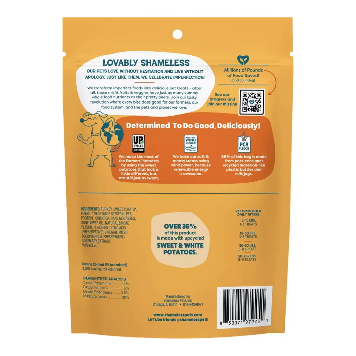 Shameless Pets Meat Me At The Feast, Soft & Meaty Dog Treats - Turkey 8 oz [Features & Benefits – #1 ingredient is Turkey: Because your, Species Dog, Brand Shameless Pets, Food Typ