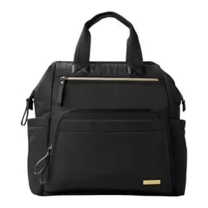 Skip Hop Mainframe Wide Open Diaper Bag Travel Backpack with Changing Pad - Black and Gold Trim [Dimensions (Overall) 15 Inches (H) x 15 Inches (W) x 7 Inches, Weight 1.8 Pounds, I