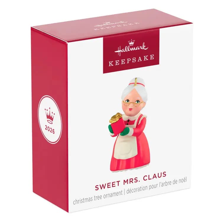 Mini Sweet Mrs. Claus Ornament, 1.5" [MINIATURE 0.75 x 1.5 x 0.75, Plastic ornament with hanger attachm, One 2026 miniature Hallmark Keepsake, Tammy Haddix]