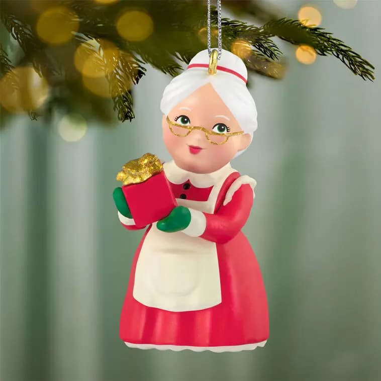 Mini Sweet Mrs. Claus Ornament, 1.5" [MINIATURE 0.75 x 1.5 x 0.75, Plastic ornament with hanger attachm, One 2026 miniature Hallmark Keepsake, Tammy Haddix]