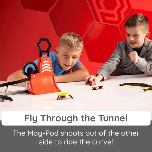 Fat Brain Toys Magshuto Vert Tower Magnet-Launching Action Toy Creative Set for Ages 6 and Up [Magnetic trick-shot kit featuring a vertical ramp with other built-in stunts, Encoura