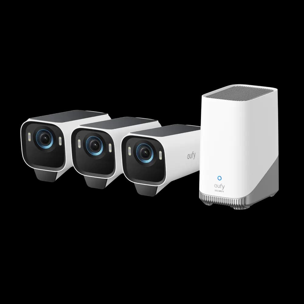 eufyCam S3 Pro 3-Cam Kit [4K(3840*2160)°, 1/1.8-inch Stacked CMOS, H.264 / H.265]