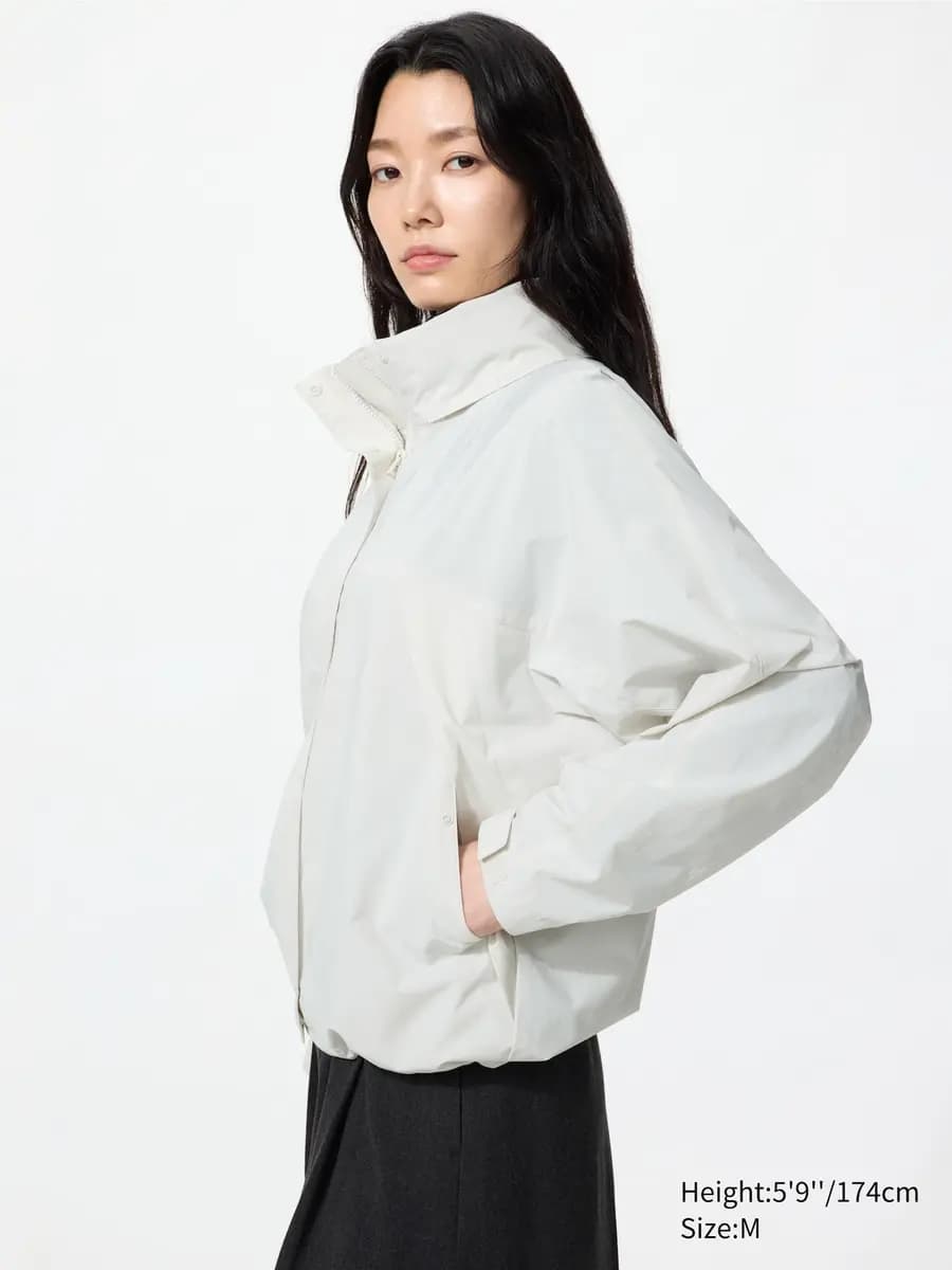 Uniqlo Windproof Stand Blouson Off White [Imported, Hand wash cold, Do not dry clean, Adjust the hem to create your own style.]