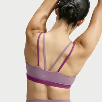 Nike Zenvy Women's Light-Support Padded Sports Bra Violet Dust/True Berry/White [Violet Dust/True Berry/White, Sewn-in pad offers subtle shaping and coverage., Machine wash]