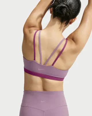 Nike Zenvy Women's Light-Support Padded Sports Bra Violet Dust/True Berry/White [Violet Dust/True Berry/White, Sewn-in pad offers subtle shaping and coverage., Machine wash]