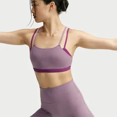 Nike Zenvy Women's Light-Support Padded Sports Bra Violet Dust/True Berry/White [Violet Dust/True Berry/White, Sewn-in pad offers subtle shaping and coverage., Machine wash]
