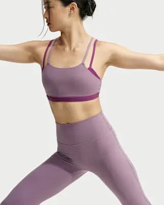 Nike Zenvy Women's Light-Support Padded Sports Bra Violet Dust/True Berry/White [Violet Dust/True Berry/White, Sewn-in pad offers subtle shaping and coverage., Machine wash]