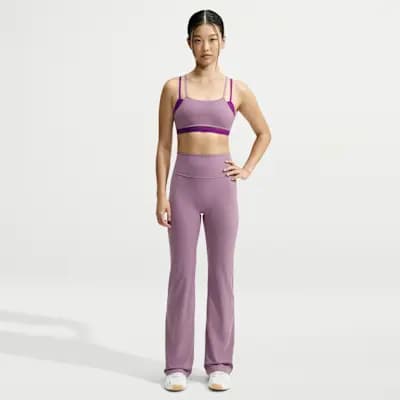 Nike Zenvy Women's Light-Support Padded Sports Bra Violet Dust/True Berry/White [Violet Dust/True Berry/White, Sewn-in pad offers subtle shaping and coverage., Machine wash]