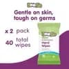 Boogie Antibacterial Hand Wipes - 2pk/20 Wipes Each [Scent Scented, Dimensions (Overall) 7.9 Inches (L), 5.9 Inches (W), Health Facts Contains Vitamin E, Phthalate-Free, Cont, Disp