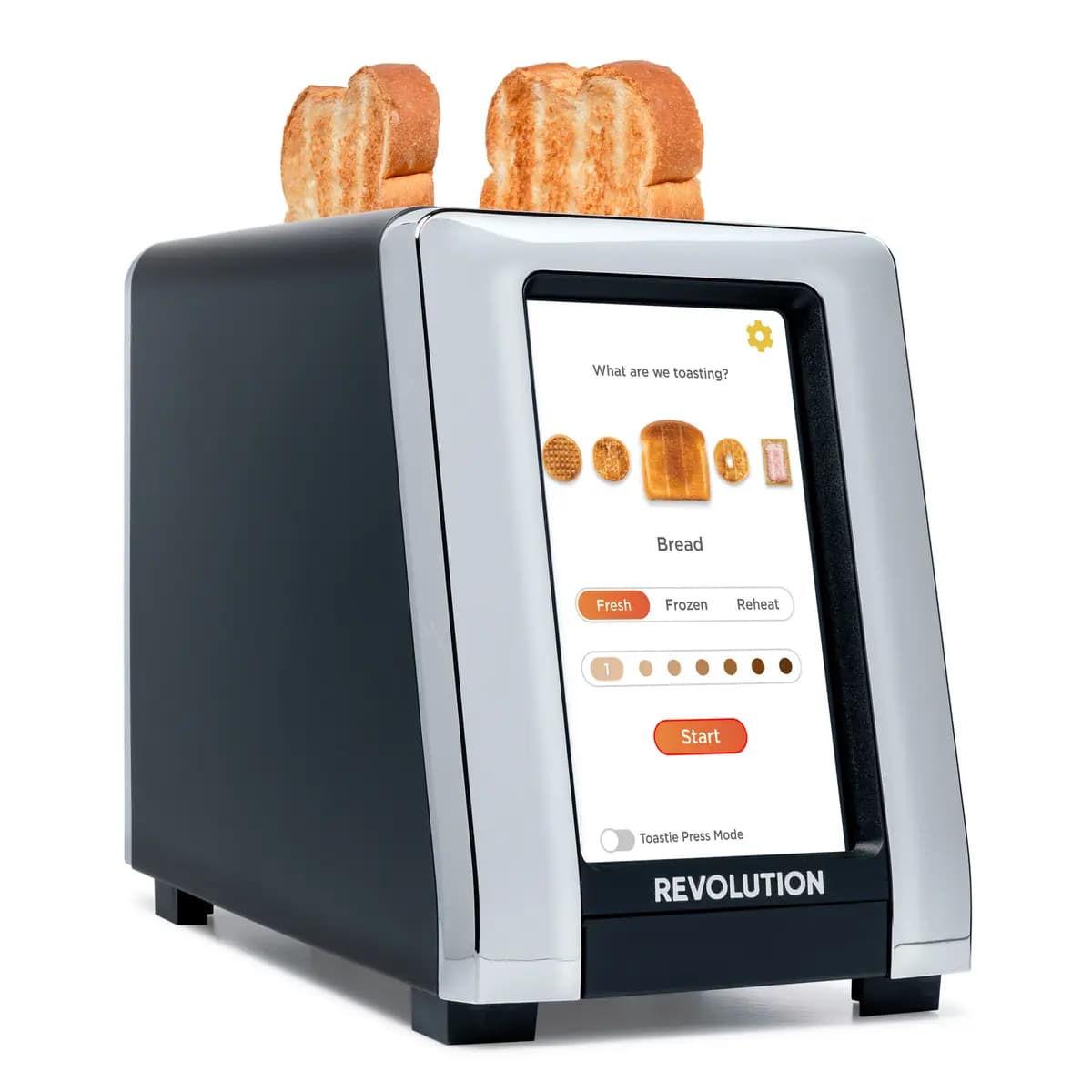 Revolution R180 Connect Smart Toaster Matte Black / Chrome [11.6 x 6.1 x 8.4 in, 6.4 lbs, 120Vac/1500W]