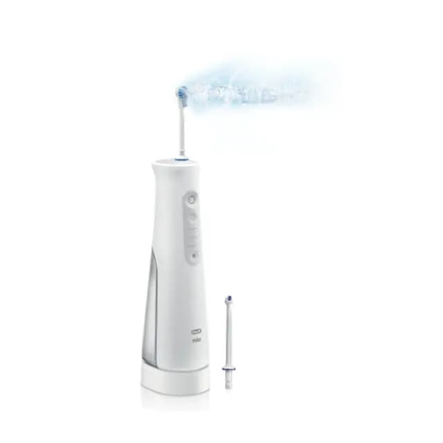 Oral-B Water Flosser Advanced, Portable Oral Irrigator Handle [Oxyjet Technology targets and helps eliminate plaque bacteria for healthier gums, On-demand mode allows for great con